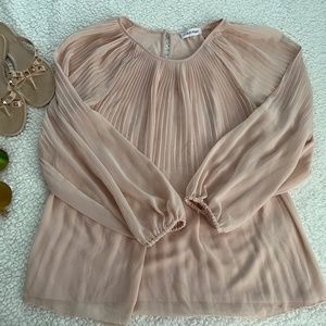 Calvin Klein pink pleated blouse Size L